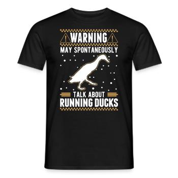 May spontaneously talk about Running Ducks - Men's T-Shirt - black - Front - AI Model Male 178 light (178cm)