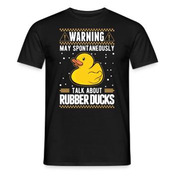 May spontaneously talk about Rubber Ducks - Men's T-Shirt - black - Front - AI Model Male 178 light (178cm)
