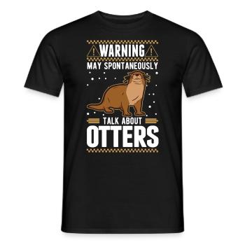 Warning Otter Otter Sea Otter - Men's T-Shirt - black - Front - AI Model Male 178 light (178cm)