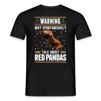 Peut parler spontanément des pandas roux - T-shirt homme - noir - Devant - AI Model Male 178 light (178cm)