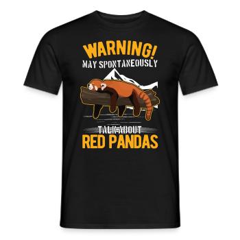 Peut parler spontanément des pandas roux - T-shirt homme - noir - Devant - AI Model Male 178 light (178cm)