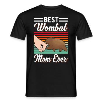 Best Wombat Mom Ever - Men's T-Shirt - black - Front - AI Model Male 178 light (178cm)