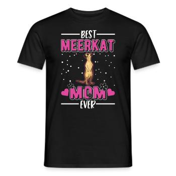 Best Meerkat Mom Ever Erdmännchen - Men's T-Shirt - black - Front - AI Model Male 178 light (178cm)