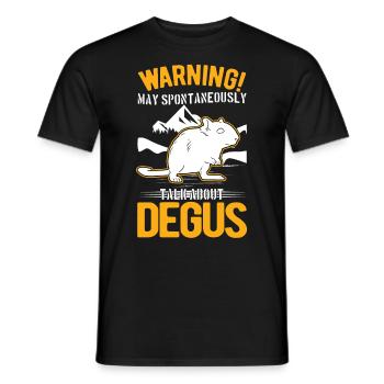 Avertissement Peut parler spontanément de Degus - T-shirt homme - noir - Devant - AI Model Male 178 light (178cm)