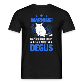Warning May spontaneously talk about Degus - Men's T-Shirt - black - Front - AI Model Male 178 light (178cm)