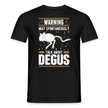 Avertissement Peut parler spontanément de Degus - T-shirt homme - noir - Devant - AI Model Male 178 light (178cm)