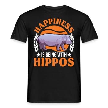 Hippo Lucky Hippo Hippo - T-shirt homme - noir - Devant - AI Model Male 178 light (178cm)
