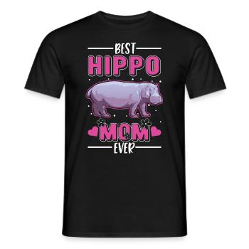 Best Hippo Mom Ever Nilpferd Flusspferd - Men's T-Shirt - black - Front - AI Model Male 178 light (178cm)
