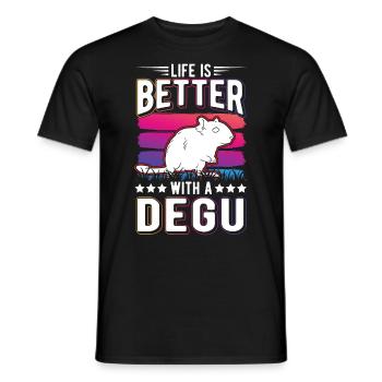 La vie est meilleure avec un Degu - T-shirt homme - noir - Devant - AI Model Male 178 light (178cm)