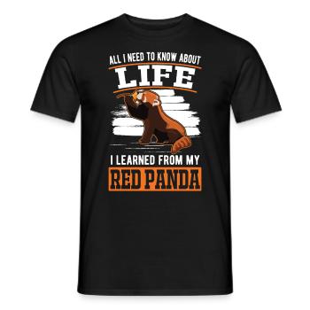 Panda Rouge Cadeau Chat Ours Panda Rouge - T-shirt homme - noir - Devant - AI Model Male 178 light (178cm)