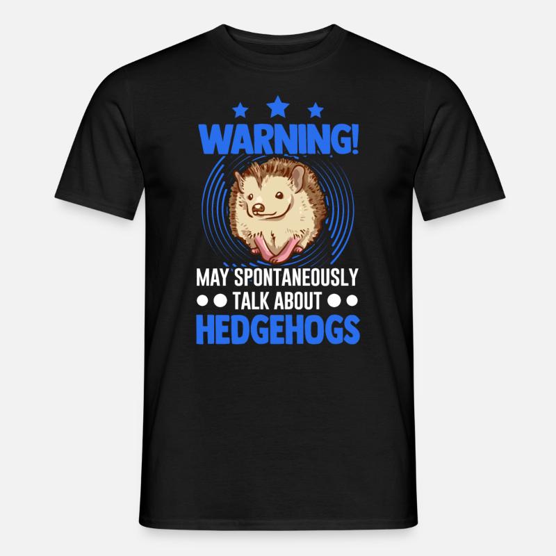 Warnung Igel Stacheligel - Männer T-Shirt - Schwarz