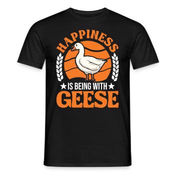 Geese Luck Goose lovers Goose breeders - Men's T-Shirt - black - Front - AI Model Male 178 light (178cm)
