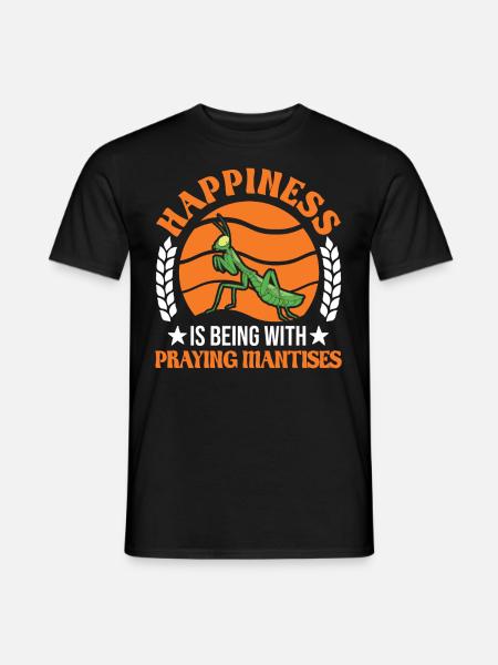 Gottesanbeterin Mantis Fangschrecke - Männer T-Shirt - Schwarz