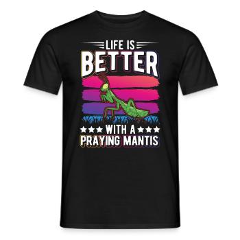 Mante religieuse mante mante mante mante - T-shirt homme - noir - Devant - AI Model Male 178 light (178cm)