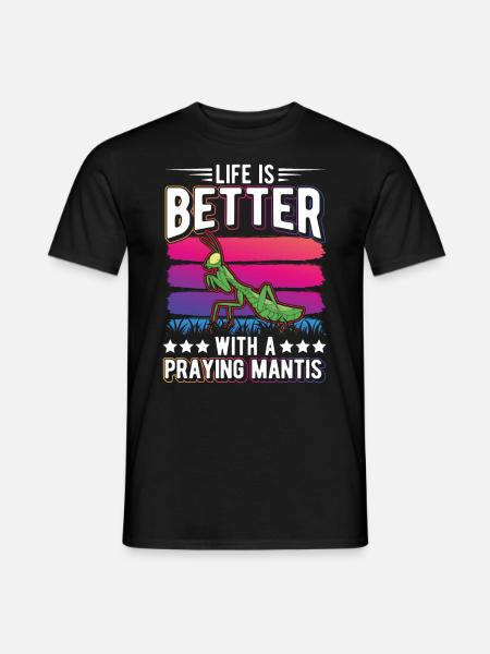 Gottesanbeterin Mantis Fangschrecke - Männer T-Shirt - Schwarz