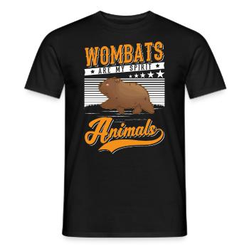 Les wombats sont mes animaux spirituels - T-shirt homme - noir - Devant - AI Model Male 178 light (178cm)