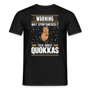 Peut parler spontanément de Quokkas - T-shirt homme - noir - Devant - AI Model Male 178 light (178cm)