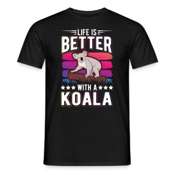 Life is better with a Koala Koala Bear - Men's T-Shirt - black - Front - AI Model Male 178 light (178cm)