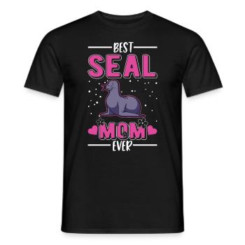 Best Seal Mom Ever Robben Mama - Männer T-Shirt - Schwarz - Vorne - AI Model Male 178 light (178cm)