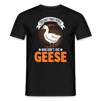 Oies Cadeau oie Amateurs Éleveurs d’oies Éleveurs d’oies - T-shirt homme - noir - Devant - AI Model Male 178 light (178cm)
