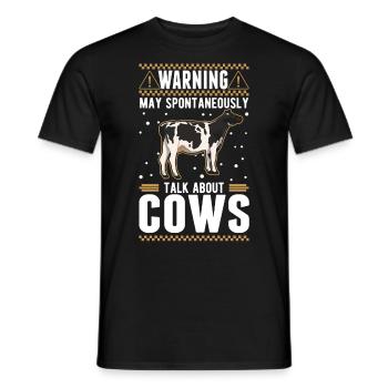 Peut parler spontanément de Vaches Vaches D’élevage Vaches - T-shirt homme - noir - Devant - AI Model Male 178 light (178cm)