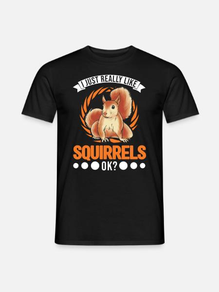 J’aime vraiment Squirrels Squirrel - T-shirt homme - noir