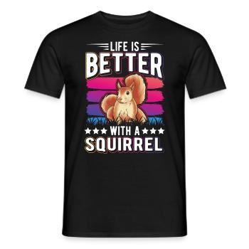 La vie est meilleure avec un écureuil Eichhörnchen - T-shirt homme - noir - Devant - AI Model Male 178 light (178cm)