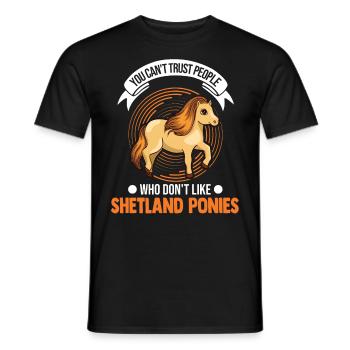 Shetland Pony Gift Shetty - Men's T-Shirt - black - Front - AI Model Male 178 light (178cm)