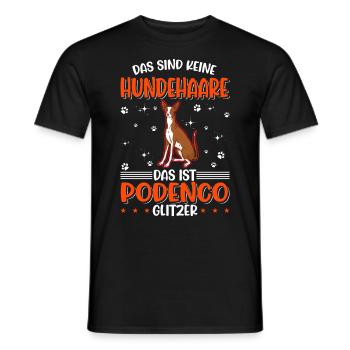 Podenco Glitter Lévrier espagnol Podenco - T-shirt homme - noir - Devant - AI Model Male 178 light (178cm)