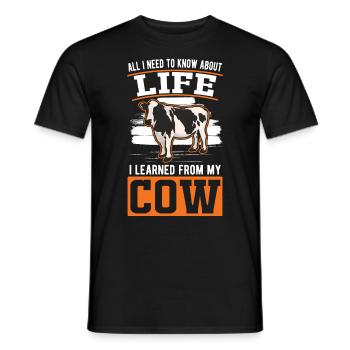 cow cattle breeder farmer cows - Men's T-Shirt - black - Front - AI Model Male 178 light (178cm)