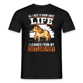Shetland Pony Shetland Pony Shetty - T-shirt homme - noir - Devant - AI Model Male 178 light (178cm)