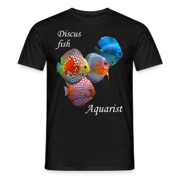 DISCUS FISH AQUARIOPHILE - DIVERS DISCUS FISH GRAPHIC - T-shirt homme - noir - Devant - AI Model Male 178 light (178cm)