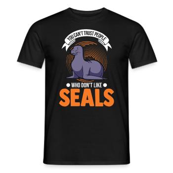 Cadeau de phoques Otaries Phoque - T-shirt homme - noir - Devant - AI Model Male 178 light (178cm)