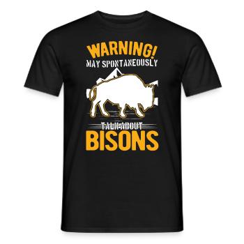 Warning Buffalo Bison Water Buffalo - Men's T-Shirt - black - Front - AI Model Male 178 light (178cm)