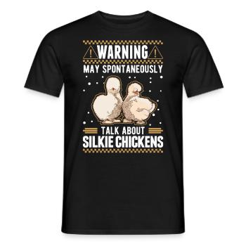 Warning Silkie Chicken Silkie Chicken - Men's T-Shirt - black - Front - AI Model Male 178 light (178cm)