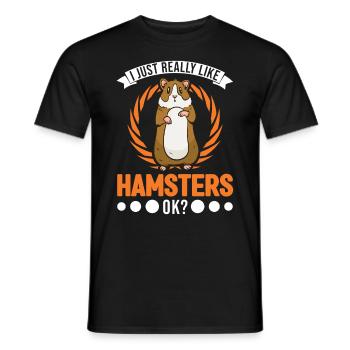 J’aime vraiment Hamsters Golden Hamster - T-shirt homme - noir - Devant - AI Model Male 178 light (178cm)
