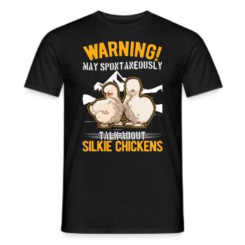 Warning Silkie Chicken Silkie Chicken - Men's T-Shirt - black - Front - AI Model Male 178 light (178cm)