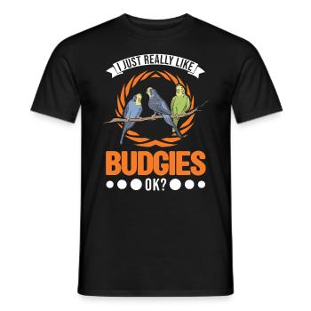 J’aime vraiment les perruches Perruche Perruche - T-shirt homme - noir - Devant - AI Model Male 178 light (178cm)