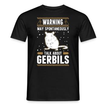 Warning Gerbil Gerbil Gerbil - Men's T-Shirt - black - Front - AI Model Male 178 light (178cm)