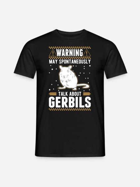 Avertissement Gerbille Gerbille Gerbille - T-shirt homme - noir