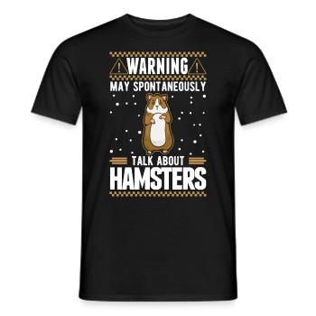 Warnung Hamster Hamsterrad Goldhamster - Männer T-Shirt - Schwarz - Vorne - AI Model Male 178 light (178cm)