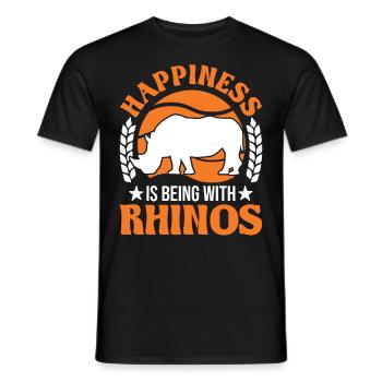 Rhinocéros Chanceux Rhinocéros - T-shirt homme - noir - Devant - AI Model Male 178 light (178cm)