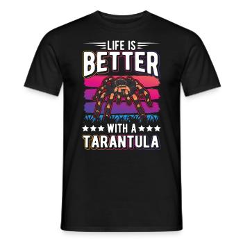La vie est meilleure avec une Tarentule Tarantel - T-shirt homme - noir - Devant - AI Model Male 178 light (178cm)