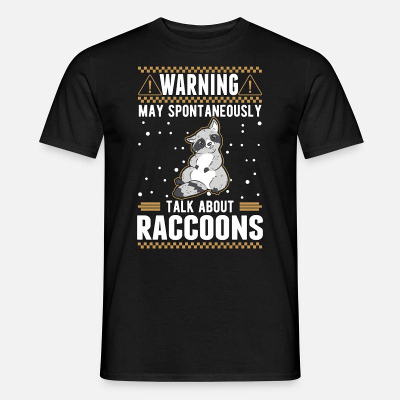Warnung Waschbär Raccoon - Männer T-Shirt - Schwarz