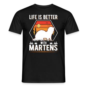 Life is better with Martens Marder Tree Marten - Men's T-Shirt - black - Front - AI Model Male 178 light (178cm)