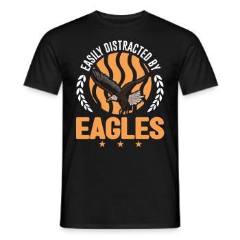 Easily distracted by Eagles Golden Eagle Eagle - Men's T-Shirt - black - Front - AI Model Male 178 light (178cm)