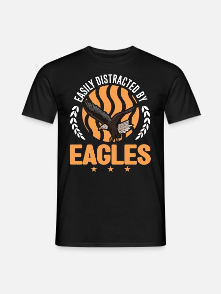 Easily distracted by Eagles Steinadler Adler - Männer T-Shirt - Schwarz