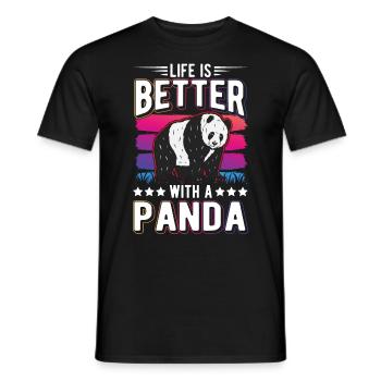 Life is better with a Panda - Men's T-Shirt - black - Front - AI Model Male 178 light (178cm)