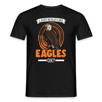 Ik hou gewoon heel erg van Eagles Golden Eagle Eagle - Heren T-shirt - zwart - Voor - AI Model Male 178 light (178cm)