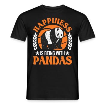 Panda Lucky Panda Bear - Men's T-Shirt - black - Front - AI Model Male 178 light (178cm)